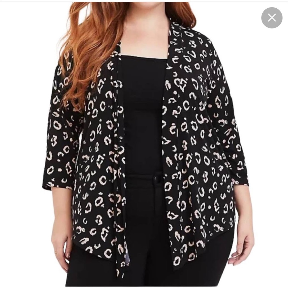 Torrid plus size leopard studio knit cardigan size 2